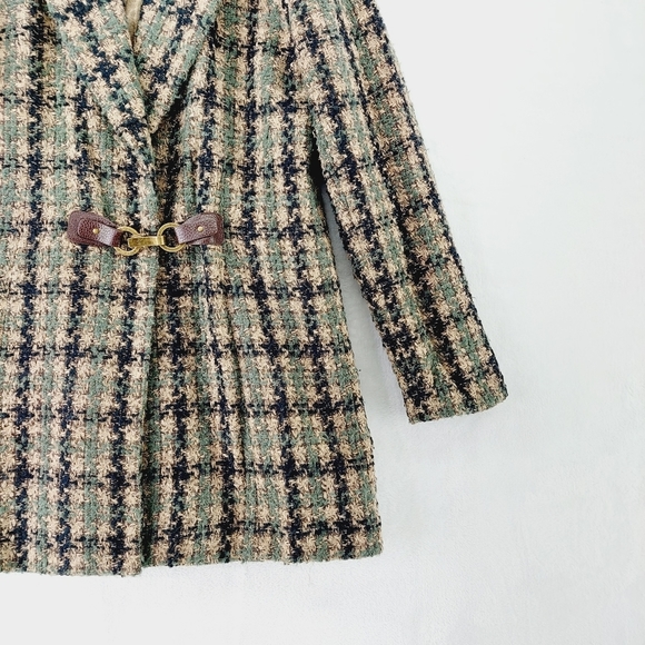 Soft Surroundings Yorkshire Houndstooth Plaid Pea Coat, Size S - Picture 6 of 10